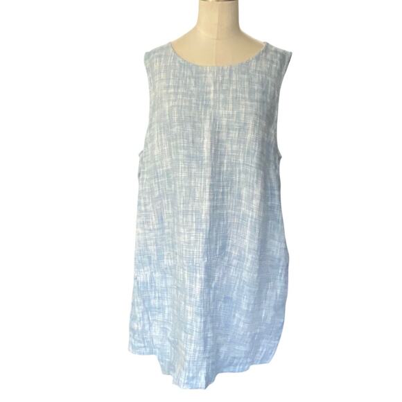 J.Jill ~Pure Jill Linen Wrap Tunic Blue ~Agate/White ~ size LARGE - Picture 5 of 13